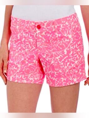 EUC LILLY PULITZER Callahan 5” Shorts - Size 2 - "Tidal Wave Pans Garden" Print